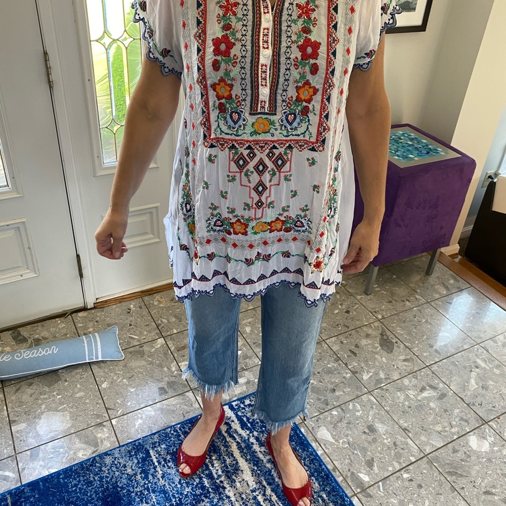 Hidden fringe cropped jeans